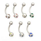 Surgical Steel 14 Gauge Small CZ Belly Button Ring