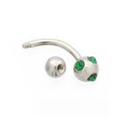 Surgical Steel 14 Gauge Small CZ Belly Button Ring