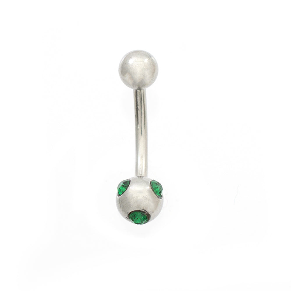 Surgical Steel 14 Gauge Small CZ Belly Button Ring