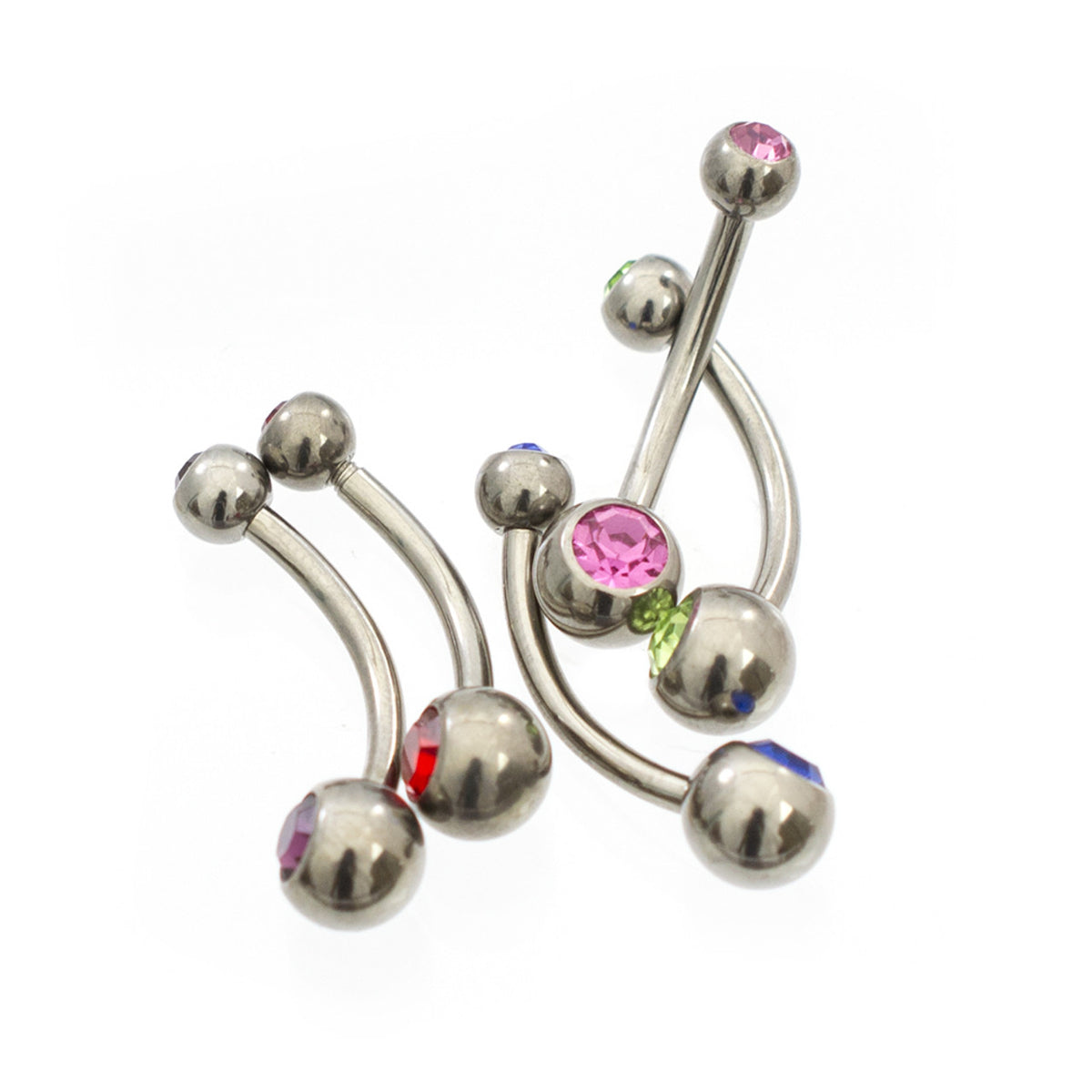 Surgical Steel Belly Button Ring Kit 14 Gauge CZ - 14 Pack - Kruelty - Photo 2