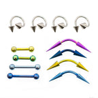 Surgical Steel 14 & 16G Curved, Straight & Twister Rings - 12 Pack