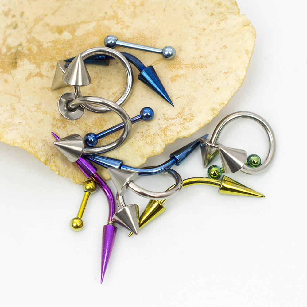 Surgical Steel 14 & 16G Curved, Straight & Twister Rings - 12 Pack