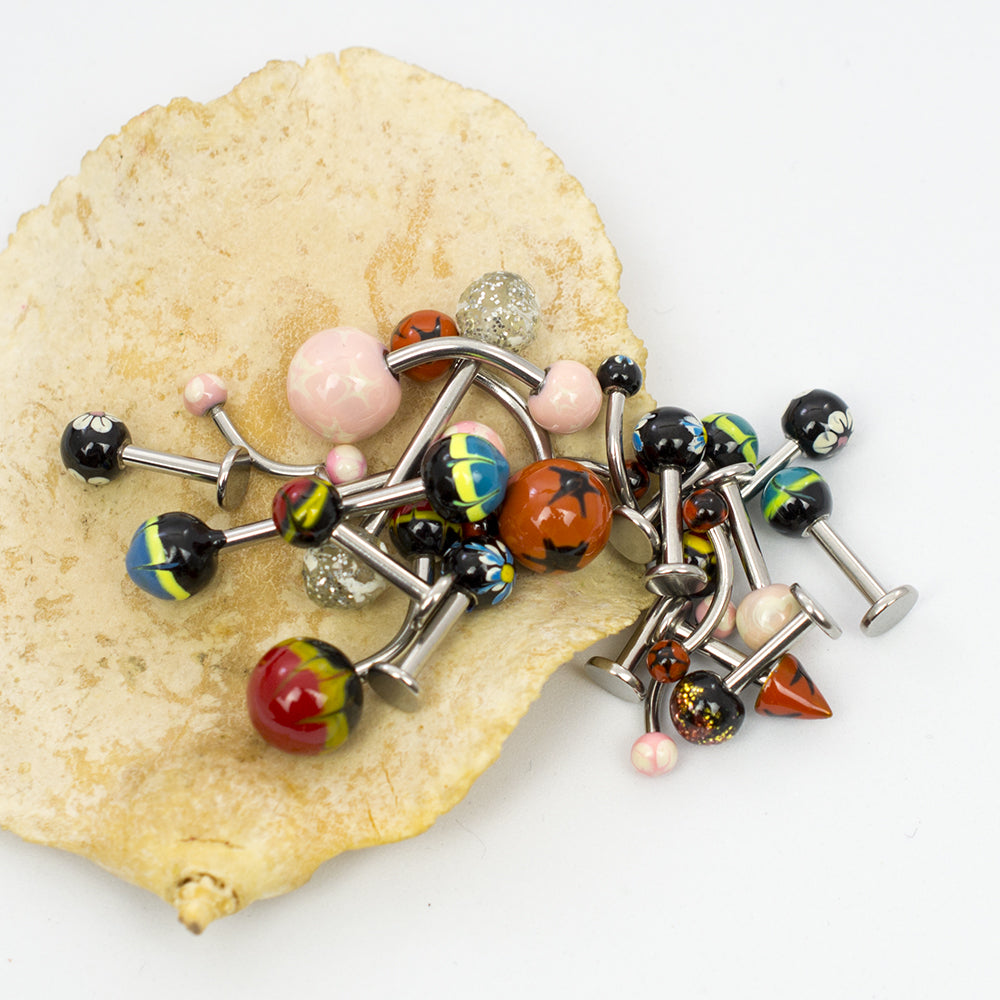 Surgical Steel 14 & 16 Gauge Assorted Body Jewelry - 10 Pack