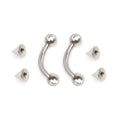 Surgical Steel 16 Gauge Eyebrow Rings with Extra Spike Beads - Pair