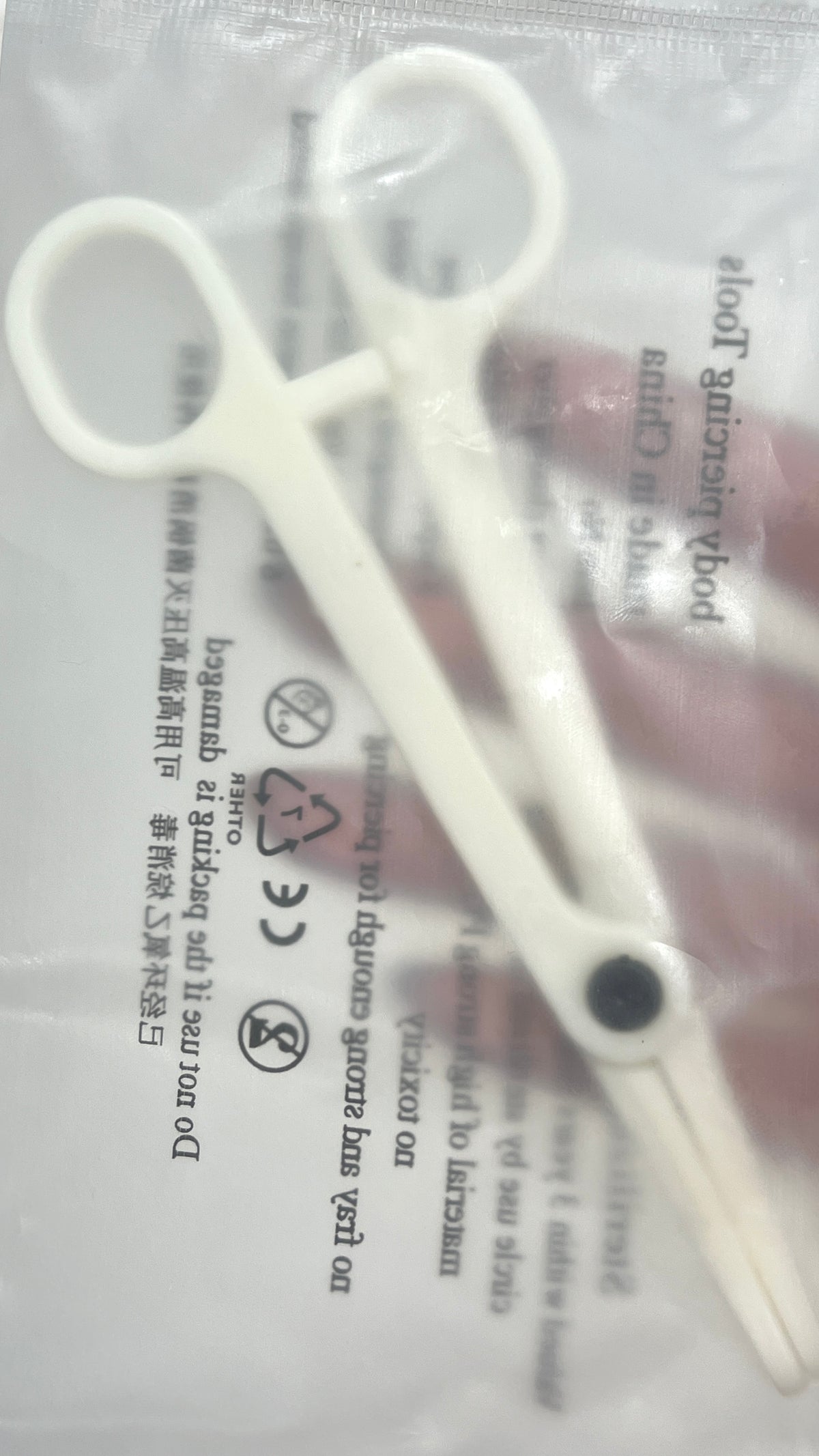 Nylon Disposable Round Open Forceps Piercing Plier - Pre Sterilized - photo 2