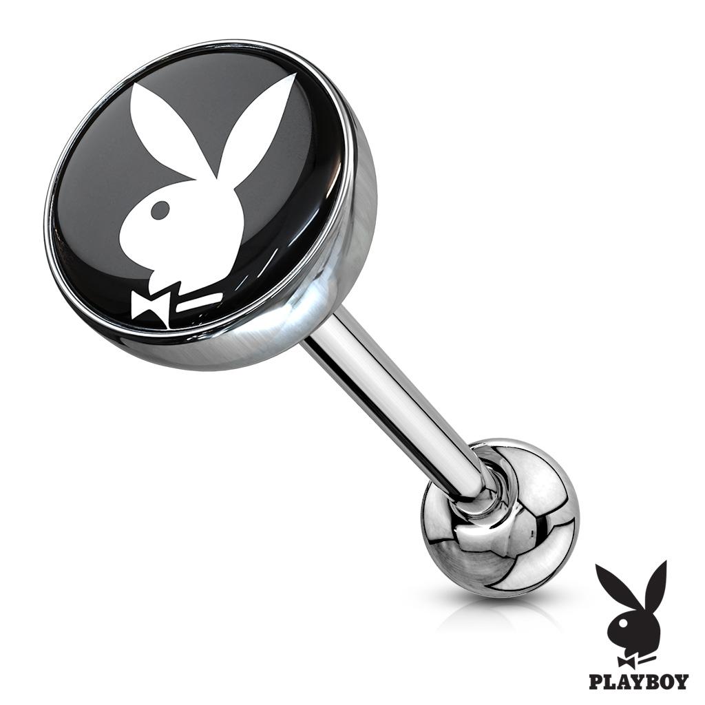 Surgical Steel 14 Gauge Tongue Barbell with Playboy Bunny Logo - photo 4