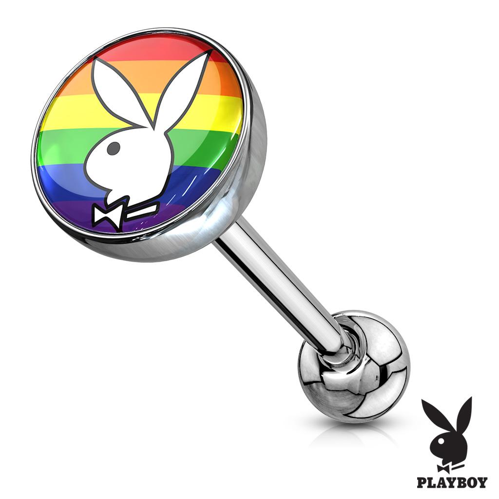 Surgical Steel 14 Gauge Tongue Barbell with Playboy Bunny Logo - photo 6