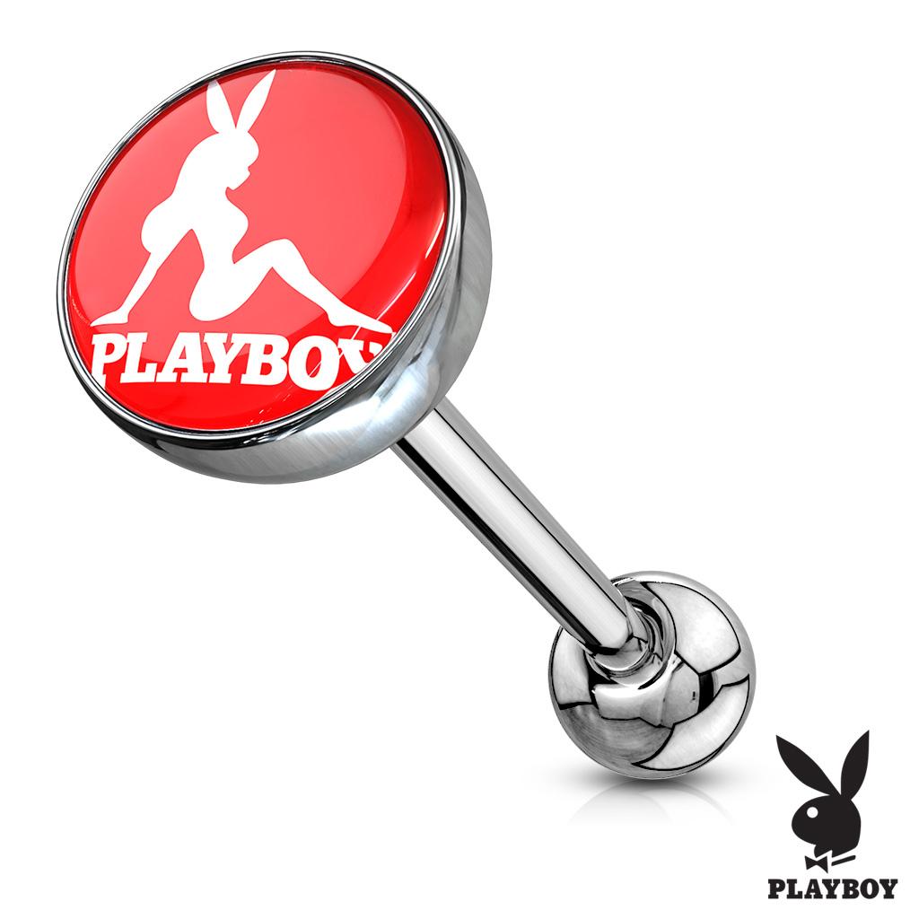 Surgical Steel 14 Gauge Tongue Barbell with Playboy Bunny Logo - photo 8