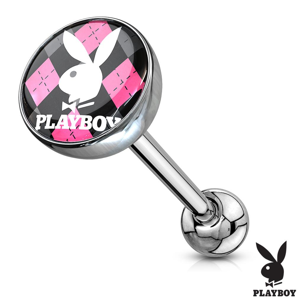 Surgical Steel 14 Gauge Tongue Barbell with Playboy Bunny Logo - photo 10