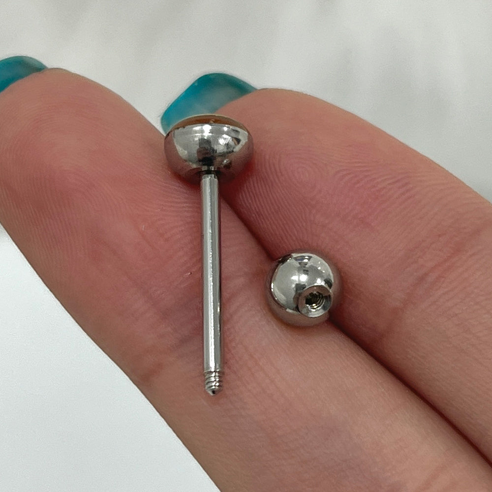 Surgical Steel 14 Gauge 5/8 Inch Tongue Barbell with Pot Leaf Logo - photo 2