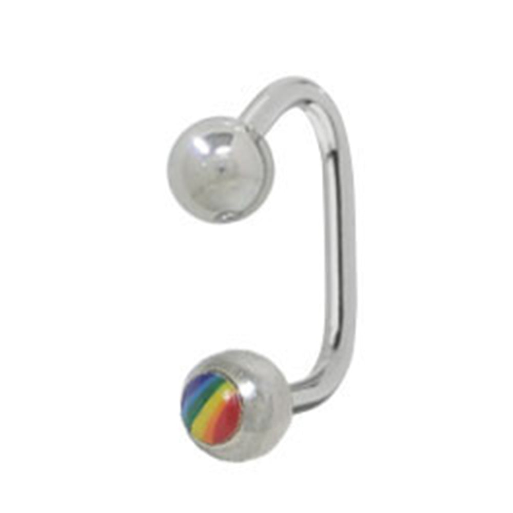 Surgical Steel 14 Gauge Lippy Loop Labret with Pride Logo