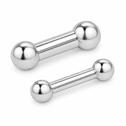 Surgical Steel 0 to 00 Gauge Straight Barbell with Ball Ends - photo 2
