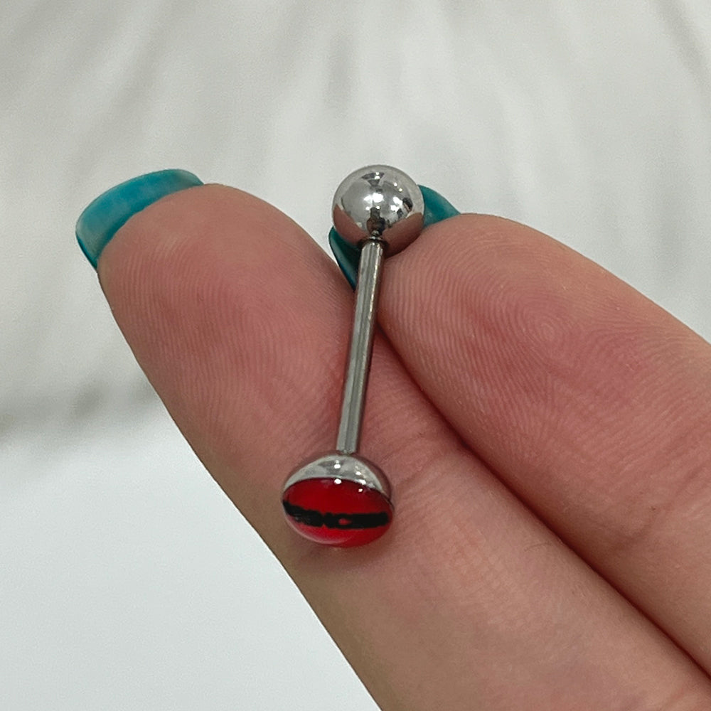 Surgical Steel 14 Gauge Tongue Barbell with Princess Logo - photo 5