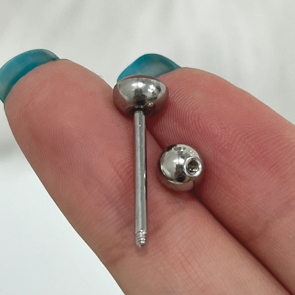 Surgical Steel 14 Gauge Tongue Barbell with Princess Logo - photo 2