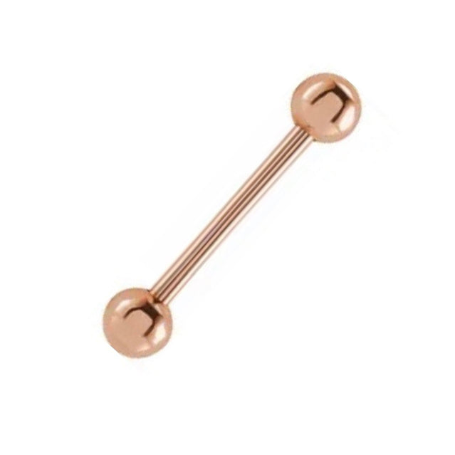 Surgical Steel Straight Barbell Ring 14 Gauge 5/8" (16 MM) - Rose Gold