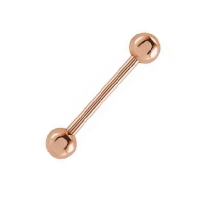Surgical Steel Straight Barbell Ring 14 Gauge 5/8" (16 MM) - Rose Gold