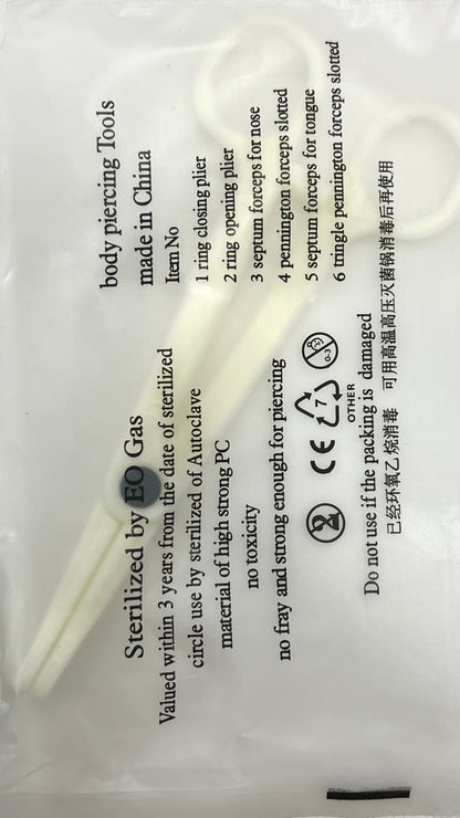 Nylon Disposable Round Open Forceps Piercing Plier - Pre Sterilized - photo 5