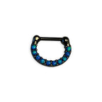 Ion Plated Surgical Steel 16 Gauge Septum Clicker with Aqua Opalite - photo 2