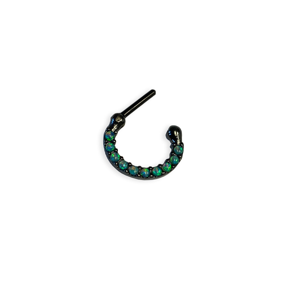 Ion Plated Surgical Steel 16 Gauge Septum Clicker with Aqua Opalite - photo 4