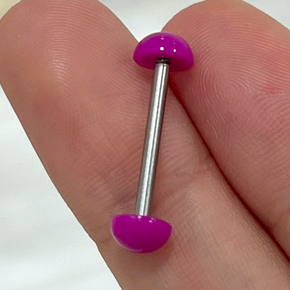 Surgical Steel 14 Gauge Straight Barbell with UV Acrylic Balls - photo 6