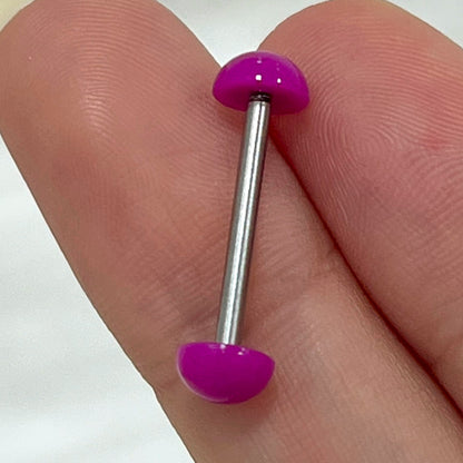 Surgical Steel 14 Gauge Straight Barbell with UV Acrylic Balls - photo 6