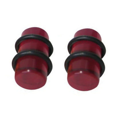 Acrylic 0 Gauge to 7/16 Inch UV Glow Ear Plugs with O Rings - Pair - photo 4