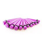 Acrylic 6 to 00 Gauge Purple Spike Tapers Ear Stretching Kit - 10 Pack - View 3