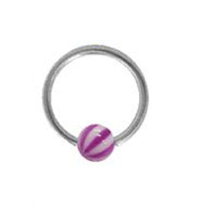 Surgical Steel 14 Gauge Captive Bead Ring with Acrylic Beach Ball - photo 7