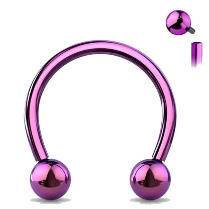 Titanium 16 Gauge Horseshoe Septum Barbell with 3mm Ball - photo 6
