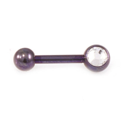 Surgical Steel 16 Gauge Eyebrow Barbell with CZ Ball - 6mm - photo 4