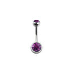 Titanium 14 Gauge Double CZ Belly Button Ring 14mm