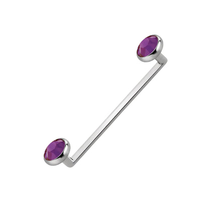 Surgical Steel 13 Gauge Barbell Surface with Press Fit Flat CZ