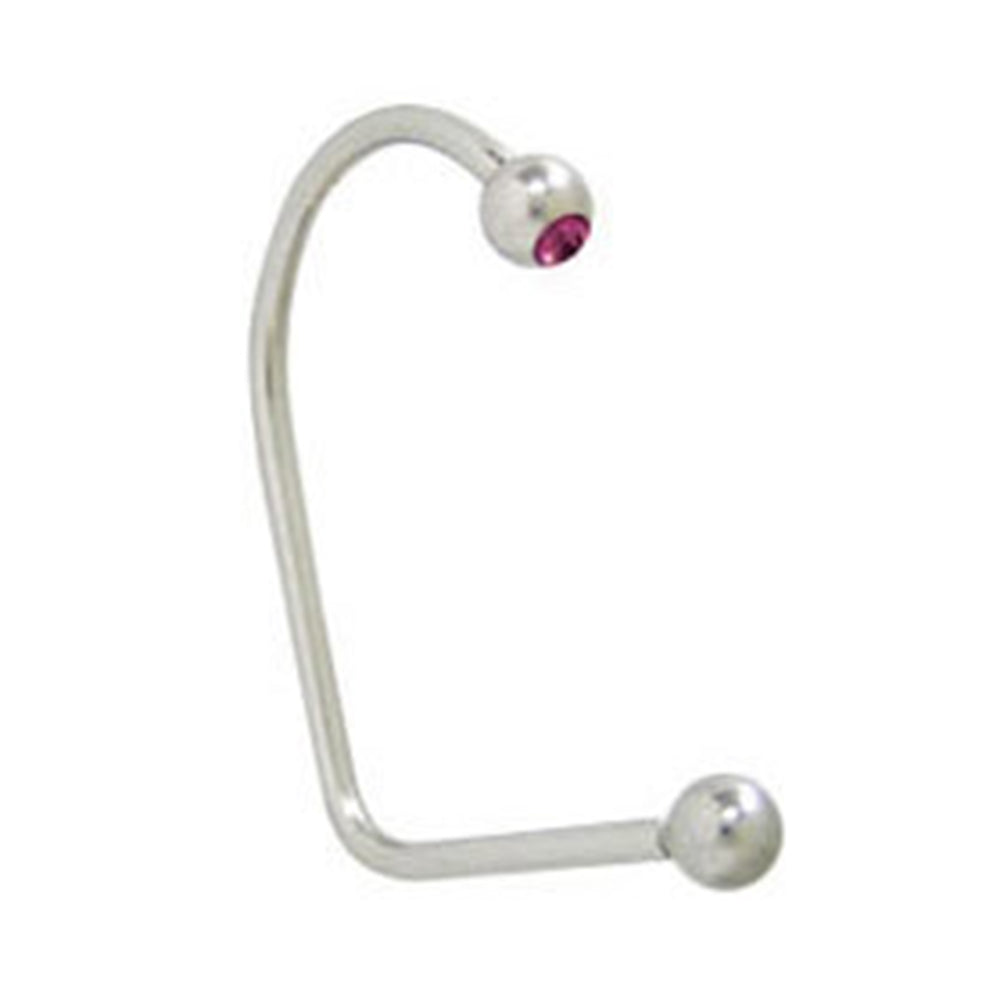 Surgical Steel 14 Gauge Labret Stud with Purple CZ Lippy Loop Lip