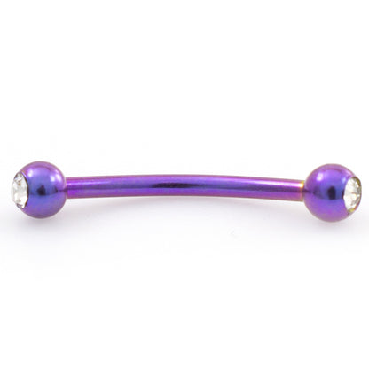 Surgical Steel 16 Gauge Tongue Barbell with CZ Snake Eyes Crystal - photo 5