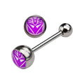 Surgical Steel 14 Gauge Purple Decepticon Barbell 5/8 Inch