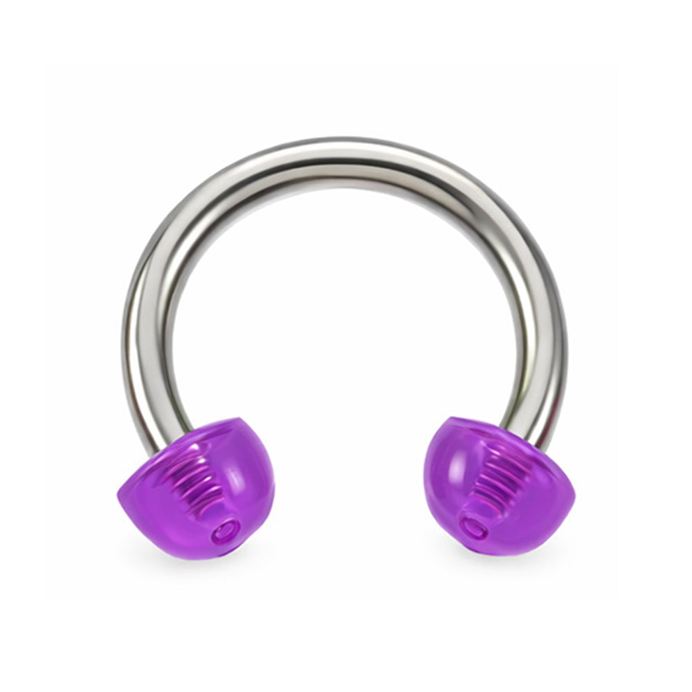 Surgical Steel 14 Gauge Horseshoe with Glow in Dark Acrylic Half Ball - photo 3