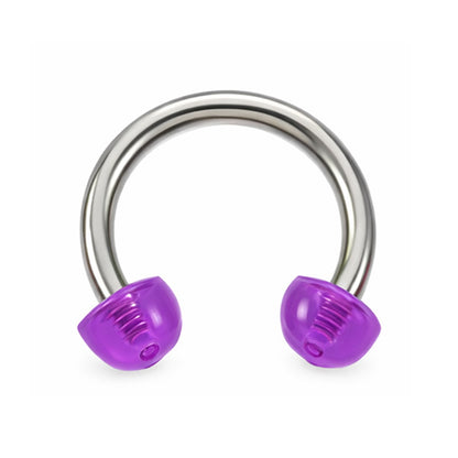 Surgical Steel 14 Gauge Horseshoe with Glow in Dark Acrylic Half Ball - photo 3