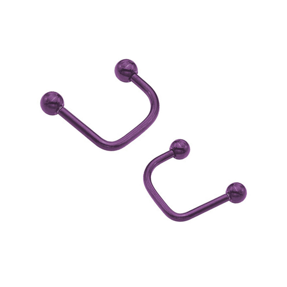 Surgical Steel 16 Gauge Labret Stud Lippy Loop with Ball Ends - Pair - photo 9