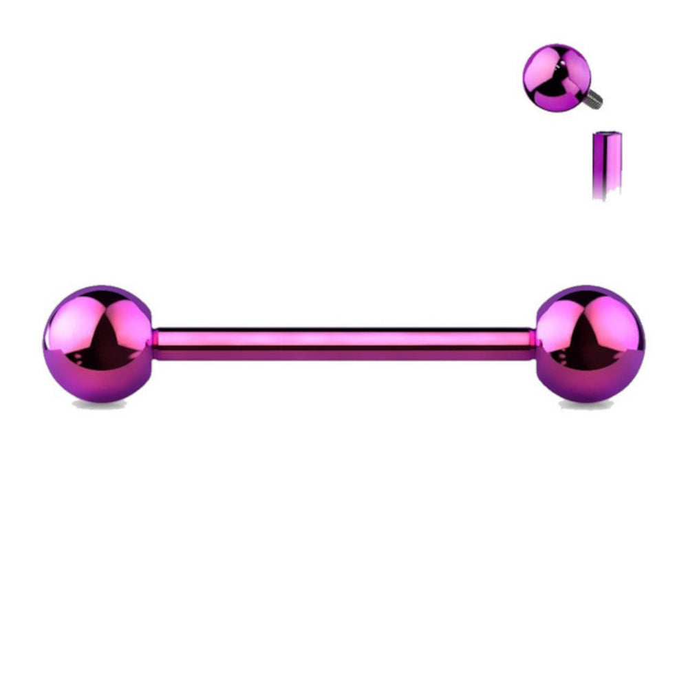 Titanium 14 Gauge Colored Straight Barbell with 5mm Ball End - photo 10