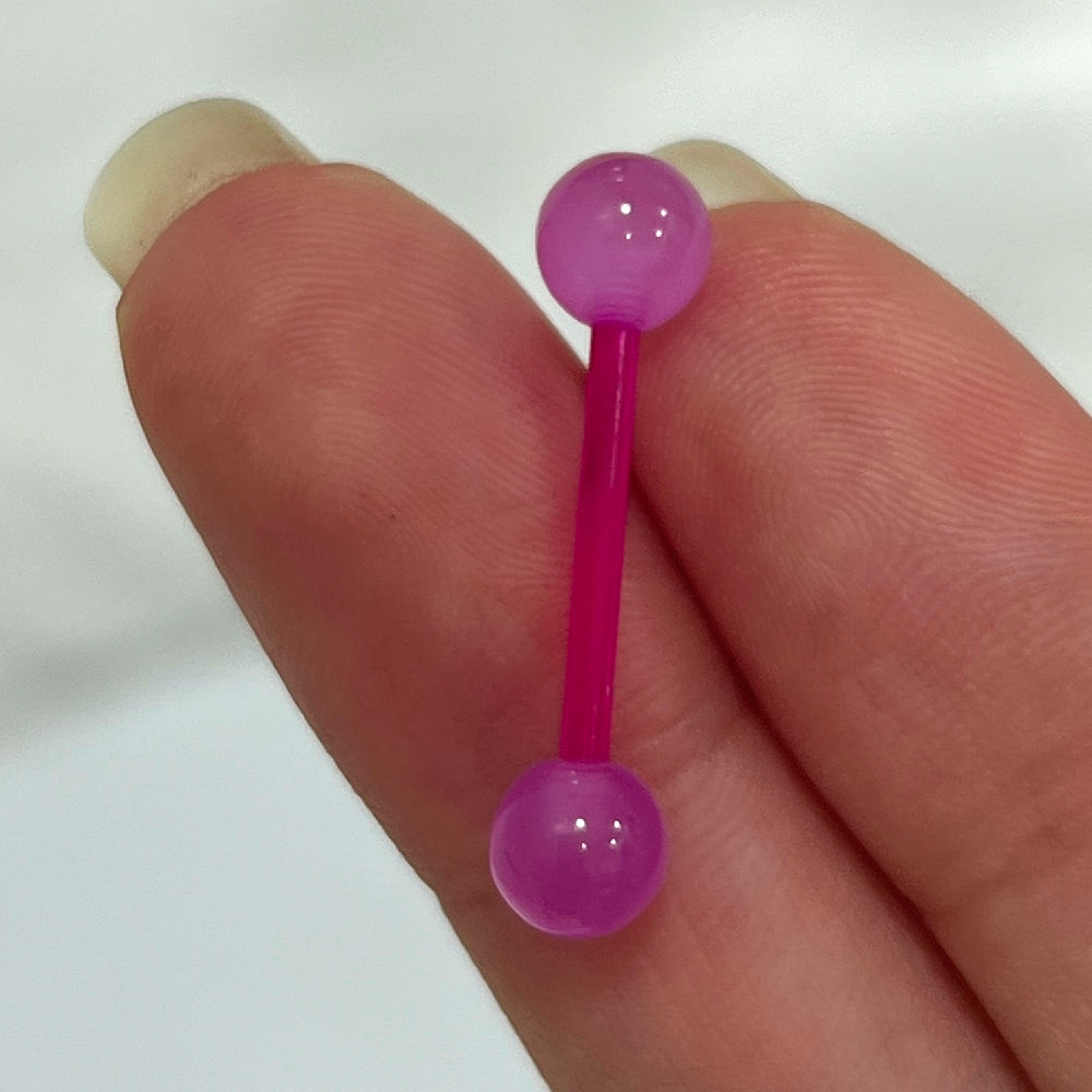 Acrylic 14 Gauge Flexible Straight Barbell with UV Glow - photo 9