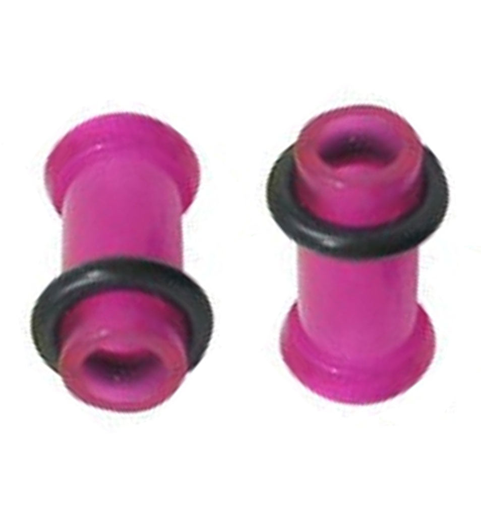 Acrylic 2 Gauge UV Glow Single Flare Ear Tunnels - Pair - photo 4
