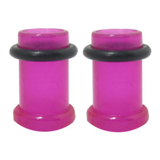 Acrylic 0 Gauge Single Flare Ear Tunnels with UV Glow - Pair - photo 2