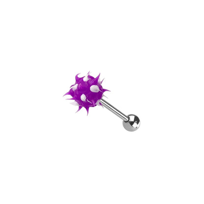 Surgical Steel 14 Gauge Tongue Barbell with Silicone Spike Ball - photo 9