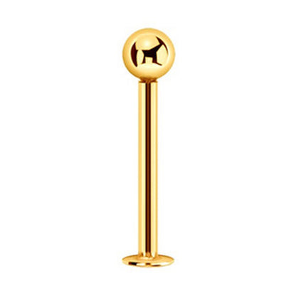 14K Solid Gold 16 Gauge Labret Stud with Push In Top Ball - photo 4