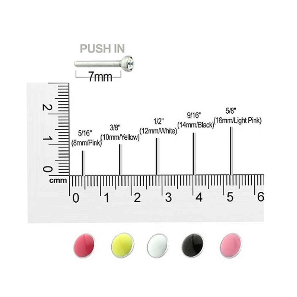 Surgical Steel 16 Gauge Threadless Push In Cheek Labret with Gem - photo 2