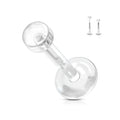 Bioflex 14 Gauge Clear Push In Flat Labret Stud Retainer