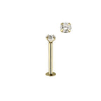14K Solid Gold 16 and 18 Gauge Push In Monroe Labret with CZ - photo 2