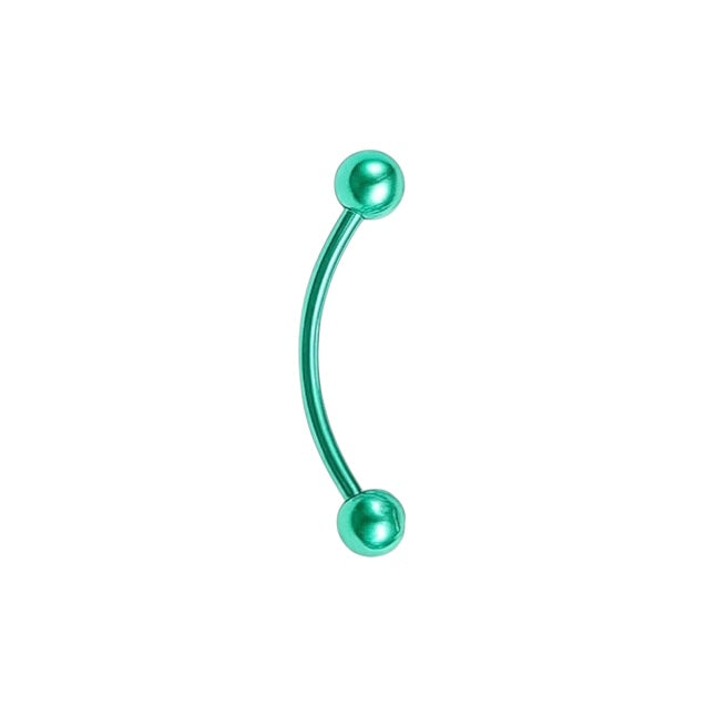 Surgical Steel 16 Gauge Tongue Barbell with PVD Bent Snake Eyes - photo 6