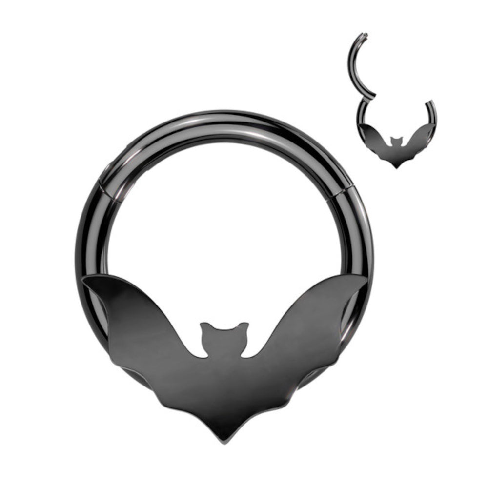 Surgical Steel 16 Gauge Bat Hinged Segment Ring