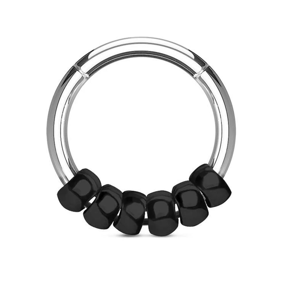 Surgical Steel 16 Gauge Hinged Segment Ring with Steel Bead - photo 3